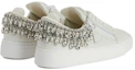 Shop giuseppe zanotti/GZ 皮革 時尚水鑽氣質百搭 低筒 板鞋 女款 白色