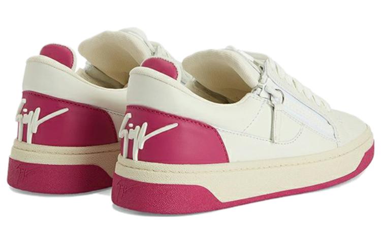 Shop giuseppe zanotti/GZ 牛皮 撞色拼接設計 低筒 板鞋 女款 白紅