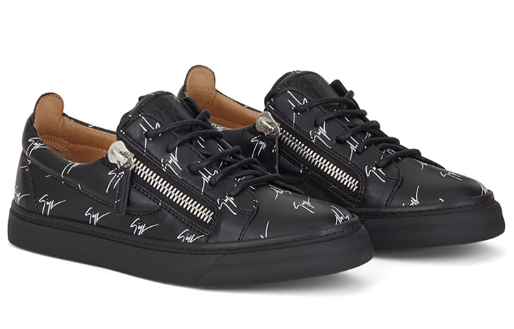 Order Giuseppe Zanotti/GZ 牛皮印花低帮時尚板鞋 女款 黑色