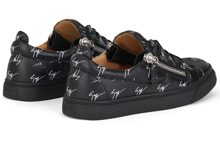 Lookbook Giuseppe Zanotti/GZ 牛皮印花低帮時尚板鞋 女款 黑色