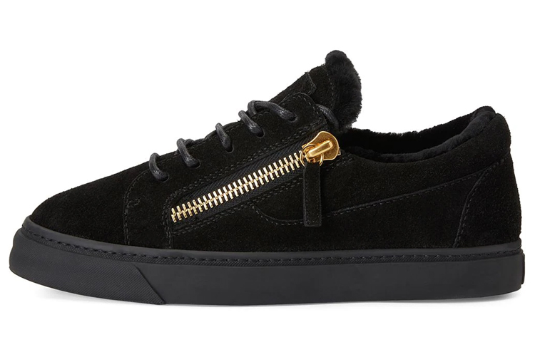 (W) Giuseppe Zanotti Low Top 'Black Side Zip'