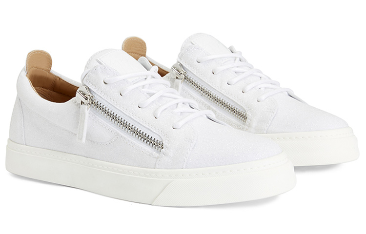 Order Giuseppe Zanotti/GZ 閃片 潮流低幫 舒適百搭 時尚板鞋 女款 白色