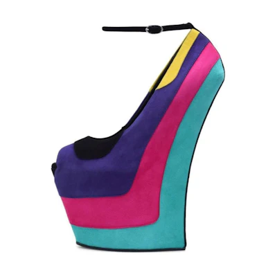 (W) Giuseppe Zanotti Mad 'Velvet Multi-Color Slope Heel'