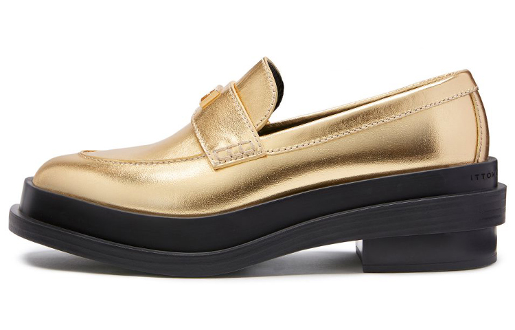 (W) Giuseppe Zanotti Malick 'Gold Laminated Leather Loafer'