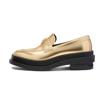 (W) Giuseppe Zanotti Malick 'Gold Laminated Leather Loafer'