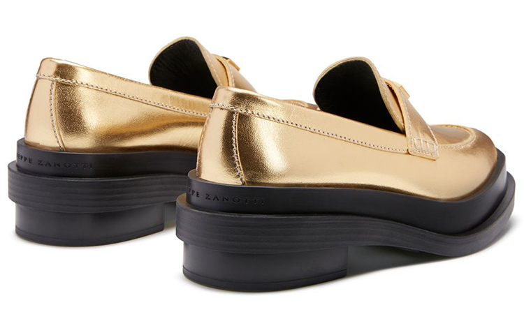 (W) Giuseppe Zanotti Malick 'Gold Laminated Leather Loafer' 圖 3