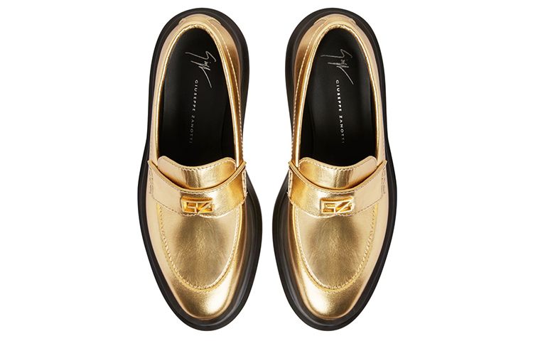 (W) Giuseppe Zanotti Malick 'Gold Laminated Leather Loafer' 圖 4