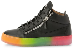 (Women) Giuseppe Zanotti Mid-Top Leather and Patent 'Black' RW20003002 (Women) Giuseppe Zanotti Mid-Top Leather and Patent 'Black' RW20003002