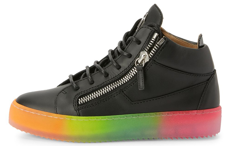 (Women) Giuseppe Zanotti Mid-Top Leather and Patent 'Black' RW20003002