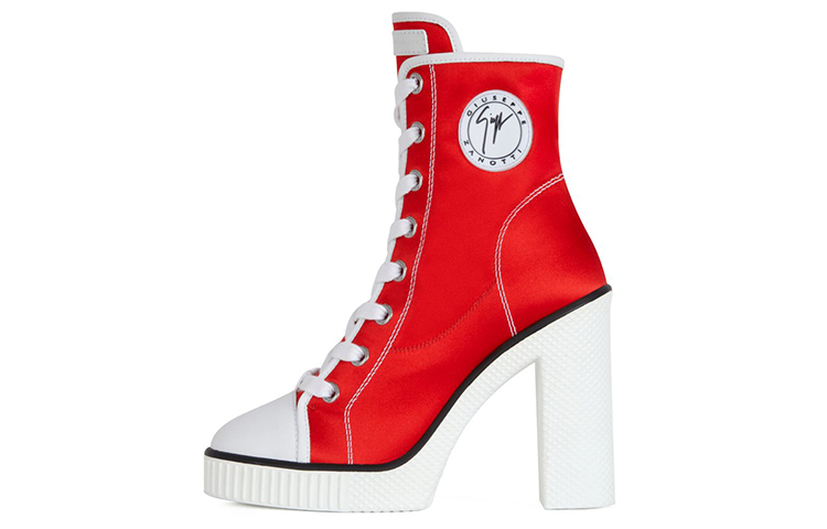 (Women) Giuseppe Zanotti Nidir High-Heel Booties 'Red White Satin Lace' RS10000001