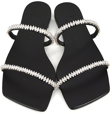 (W) Sandal Sukan Rata Giuseppe Zanotti Open-Toe 'Hitam' E100053001 Purchase (W) Sandal Sukan Rata Giuseppe Zanotti Open-Toe 'Hitam' E100053001