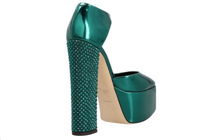 (W) Giuseppe Zanotti Plexiglas 'Green Chunky Heel' 圖 3