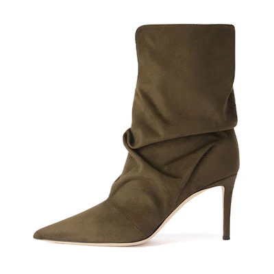 (W) Giuseppe Zanotti Pointed Toe Stiletto Booties 'Military Green'