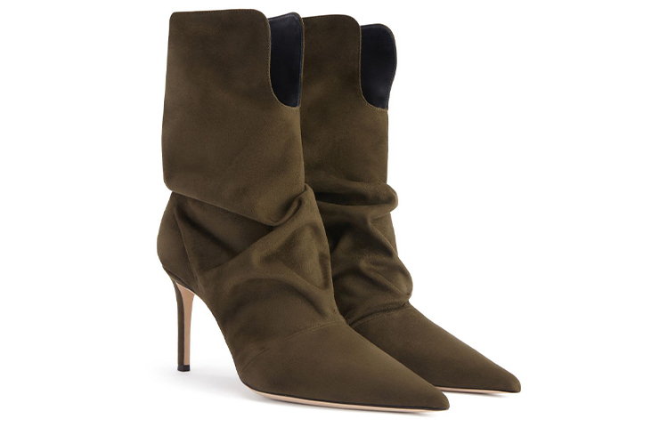 (W) Giuseppe Zanotti Pointed Toe Stiletto Booties 'Military Green' 圖 4