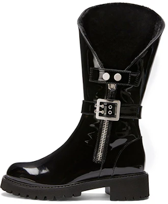 (Women) Giuseppe Zanotti Rain Black 'Crackle Patent Leather Moto' I180010001 Buy (Women) Giuseppe Zanotti Rain Black 'Crackle Patent Leather Moto' I180010001