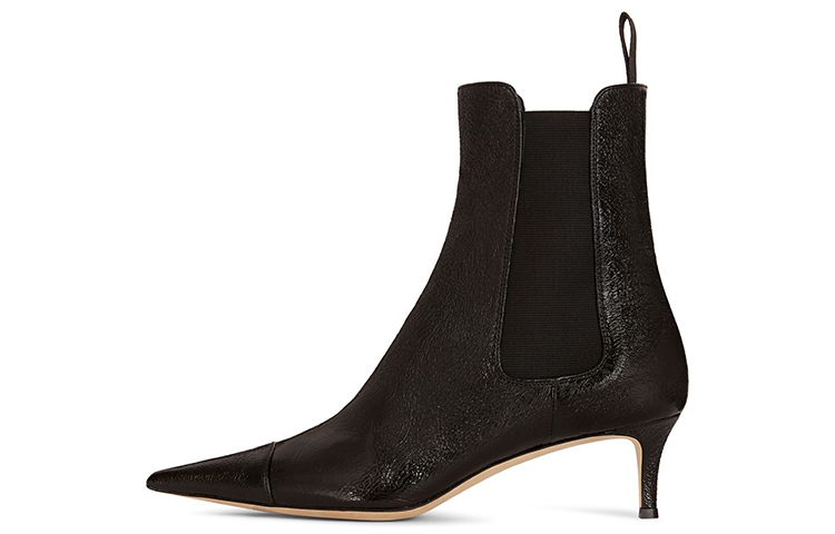 (W) Giuseppe Zanotti Raymonda 'Black Leather Point-Toe Boots'
