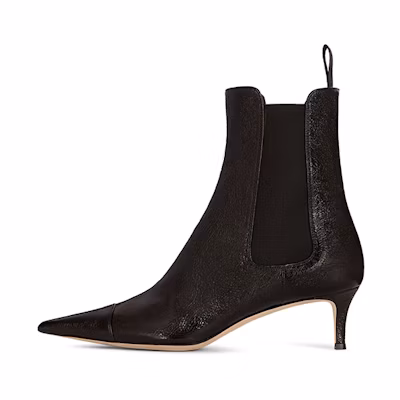 (W) Giuseppe Zanotti Raymonda 'Black Leather Point-Toe Boots'