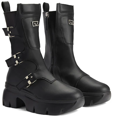 (Women) Giuseppe Zanotti Romey 'Black Leather Biker' I170027001 Order (Women) Giuseppe Zanotti Romey 'Black Leather Biker' I170027001