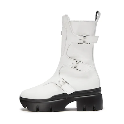 (W) Giuseppe Zanotti Romey 'White Biker Boot'