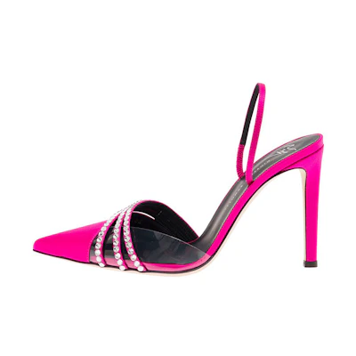 (W) Giuseppe Zanotti Satin Point 105 'Pink Crystal'