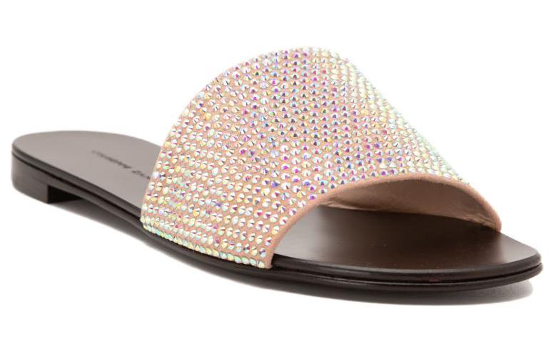 (W) Giuseppe Zanotti Sheepskin Crystal Open Toe Slide 'Pink' 圖 2
