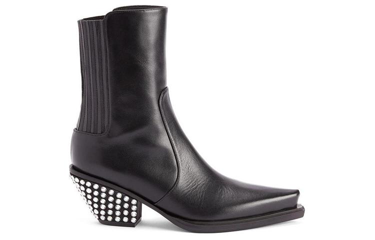 Order (W) 주세페 자노티 블랙 레더 숏부츠 I370021001