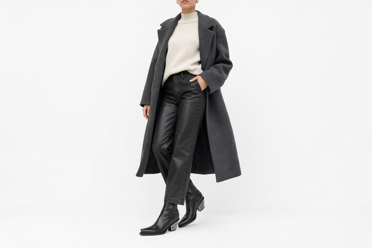 Order (W) 주세페 자노티 블랙 레더 숏부츠 I370021001