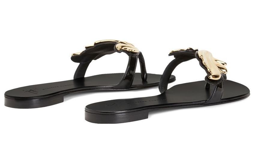 Order 朱塞佩·萨诺第/GZ 人字带圆头 一字凉鞋 女款 黑色