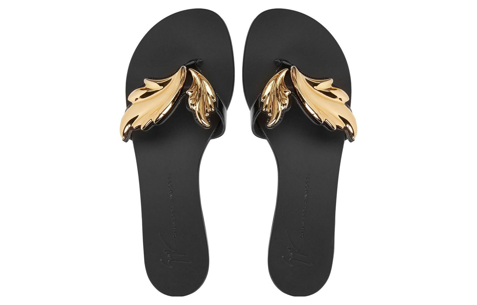 Lookbook 朱塞佩·萨诺第/GZ 人字带圆头 一字凉鞋 女款 黑色