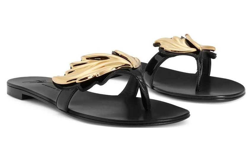 Shop 朱塞佩·萨诺第/GZ 人字带圆头 一字凉鞋 女款 黑色