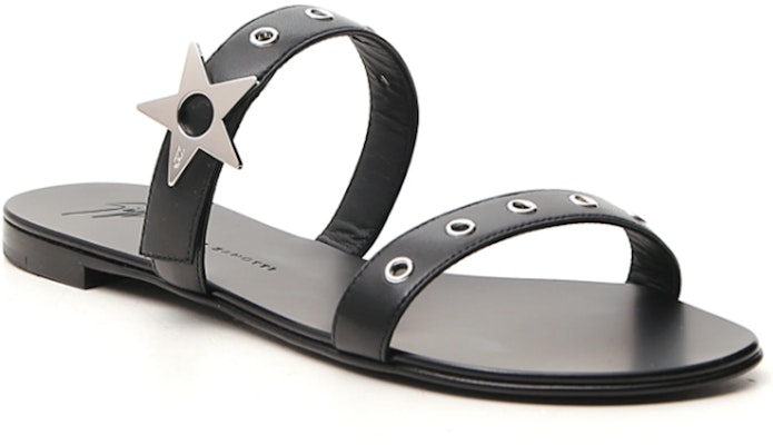 朱塞佩·薩諾第 五角星涼鞋 女款 黑色 Order 朱塞佩·薩諾第 五角星涼鞋 女款 黑色