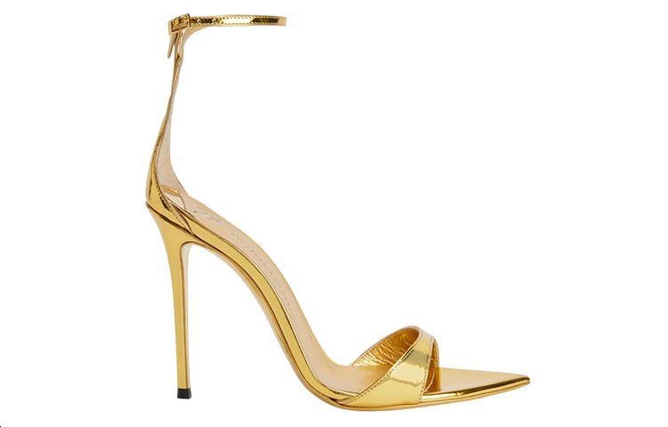 (W) Giuseppe Zanotti Stiletto Heel Slipper 'Gold Buckle Peep Toe' 圖 2