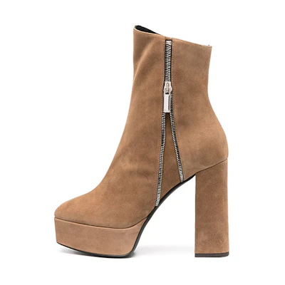 (W) Giuseppe Zanotti Suede Zip-Up Boots 'Brown'