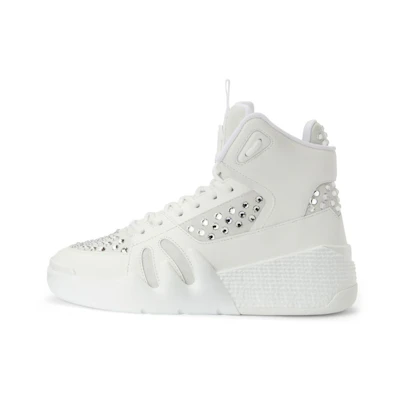 (W) Giuseppe Zanotti Talon High-Top 'White Leather Velvet Lace-Up'