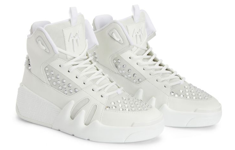 (W) Giuseppe Zanotti Talon High-Top 'White Leather Velvet Lace-Up' 圖 2
