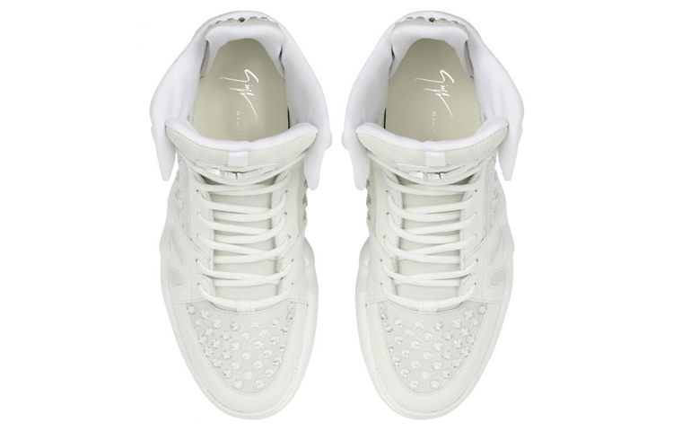 (W) Giuseppe Zanotti Talon High-Top 'White Leather Velvet Lace-Up' 圖 3