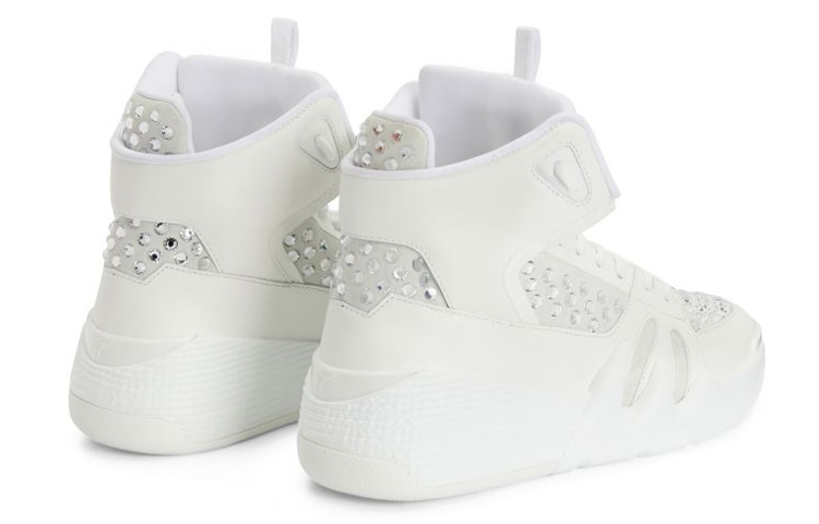 (W) Giuseppe Zanotti Talon High-Top 'White Leather Velvet Lace-Up' 圖 4