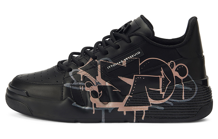 (W) Giuseppe Zanotti Talon Low Top 'Black Round Toe Lace-Up'