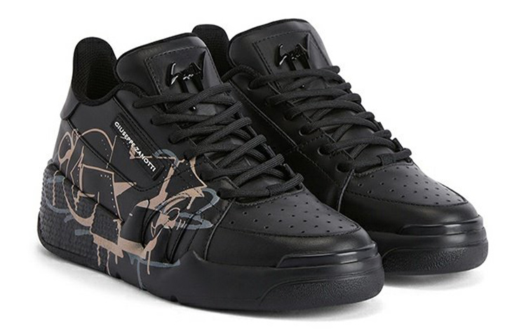 (W) Giuseppe Zanotti Talon Low Top 'Black Round Toe Lace-Up' 圖 2