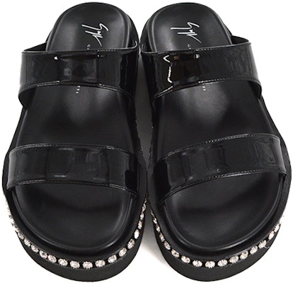 (Women) Giuseppe Zanotti Thick Sole Comfort Sport Sandal 'Black Leather' E100093003 Purchase (Women) Giuseppe Zanotti Thick Sole Comfort Sport Sandal 'Black Leather' E100093003