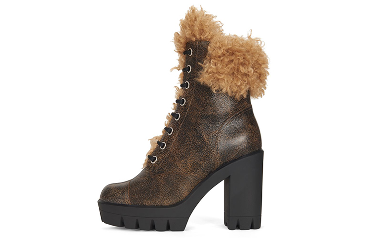 (Women) Giuseppe Zanotti Tonix Winter 'Cracked Leather Lace-Up Biker Boot Cigar Brown' I170003003