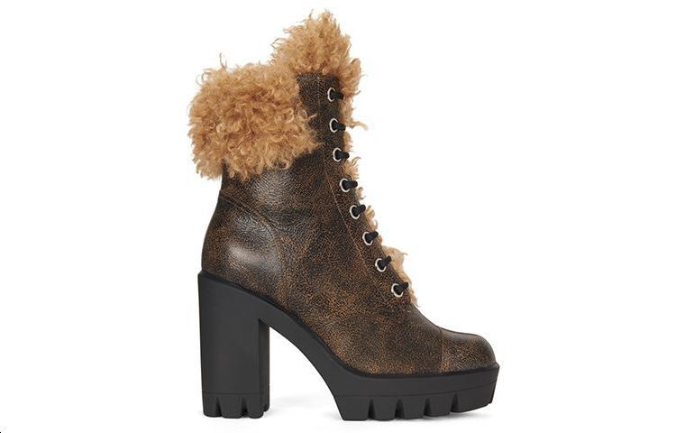 Order (Women) Giuseppe Zanotti Tonix Winter 'Cracked Leather Lace-Up Biker Boot Cigar Brown' I170003003