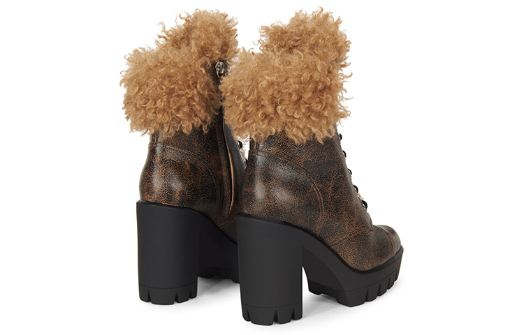 Purchase (Women) Giuseppe Zanotti Tonix Winter 'Cracked Leather Lace-Up Biker Boot Cigar Brown' I170003003