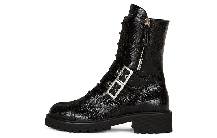 (Women) Giuseppe Zanotti Urban Biker 'Black Cracked Leather' I170013001