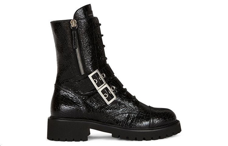 Order (Women) Giuseppe Zanotti Urban Biker 'Black Cracked Leather' I170013001