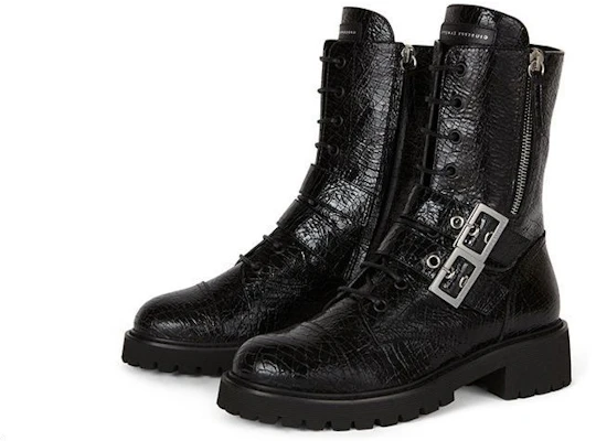 (Women) Giuseppe Zanotti Urban Biker 'Black Cracked Leather' I170013001 Lookbook (Women) Giuseppe Zanotti Urban Biker 'Black Cracked Leather' I170013001