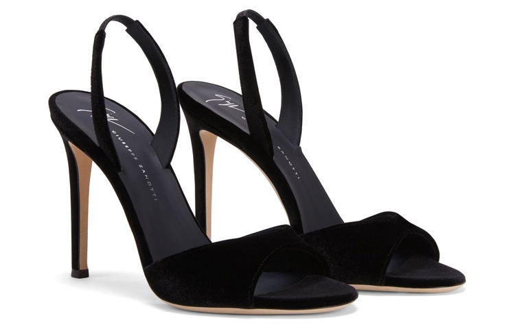 (W) Giuseppe Zanotti Velvet-Lace Sandals 'Black' 圖 2