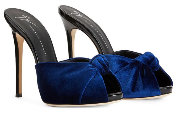(W) Giuseppe Zanotti Velvet CMFT Slide 'Blue' 圖 2