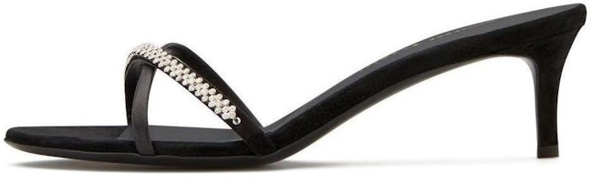 (Women) Giuseppe Zanotti Velvet Open Toe High Heel Slide 'Black' E000026002 (Women) Giuseppe Zanotti Velvet Open Toe High Heel Slide 'Black' E000026002