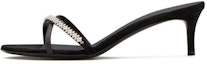 Buy (W) Giuseppe Zanotti Velvet Slide Tumit Tinggi 'Hitam' Terbuka Depan E000026002